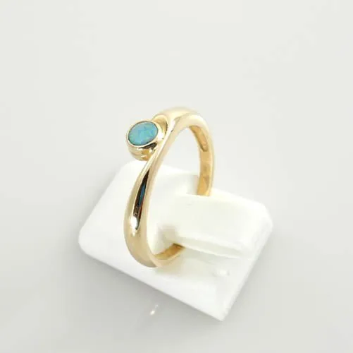14kt Gold Australian Opal Inlay Ring