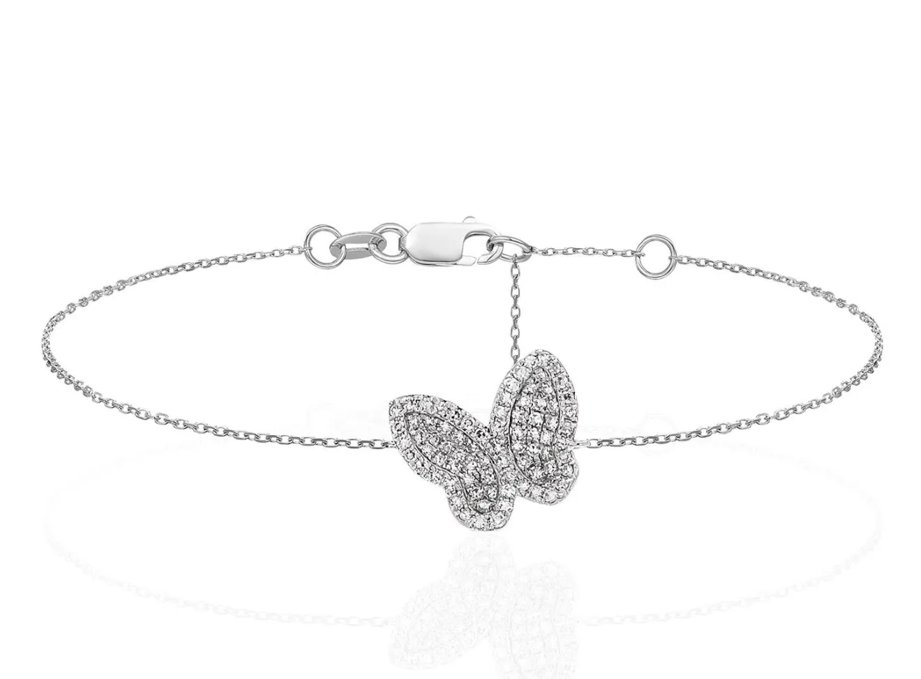 14KW Diamond Butterfly Bracelet
