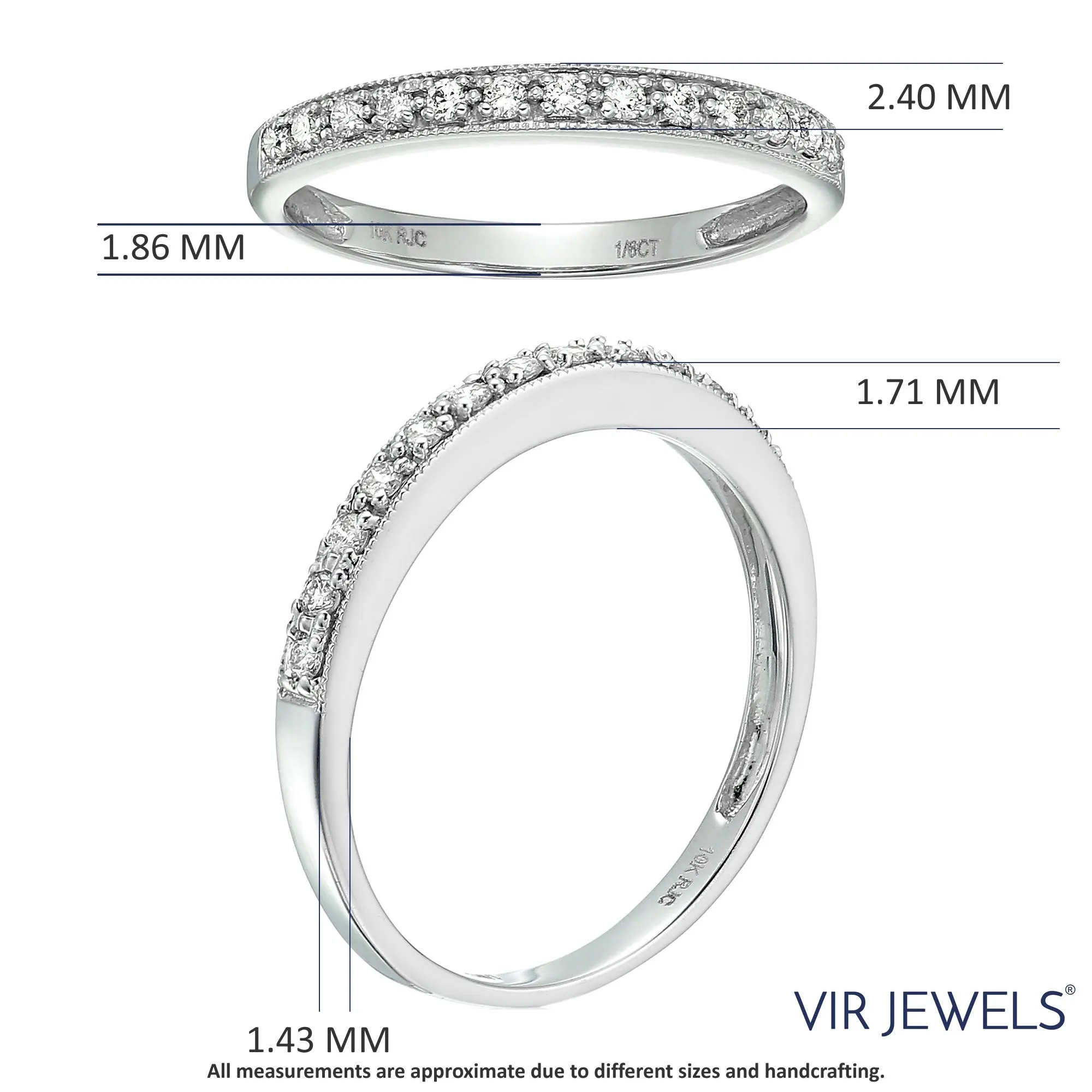 1/6 cttw Half Eternity Petite Diamond Band