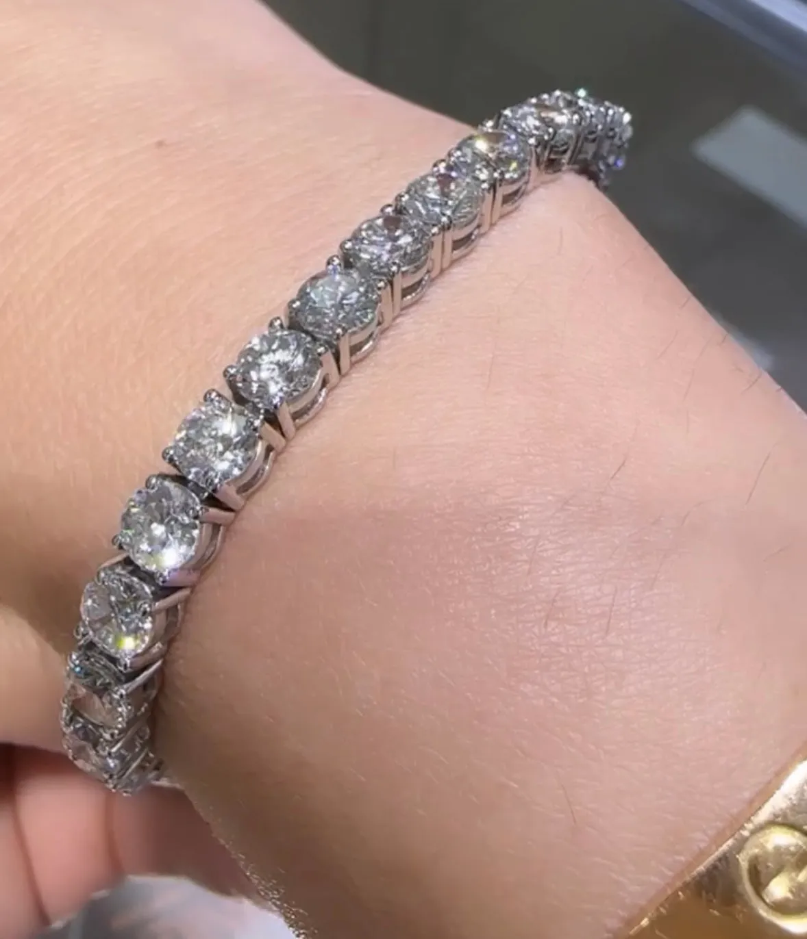 16.02ct t.w. Certified Diamond Tennis Riviere Line Bracelet