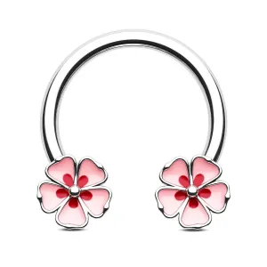 16G Spring Sakura Horseshoe Septum Ring