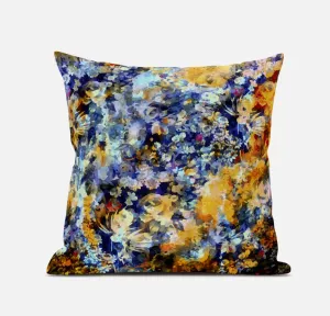 16" Orange Indigo Springtime Suede Throw Pillow