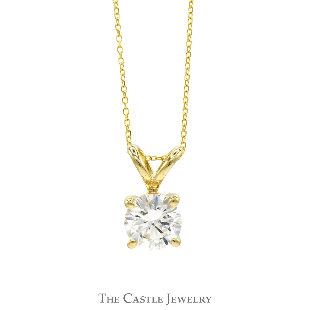 18 Inch Lab Grown 2ct Diamond Solitaire Necklace in 14k