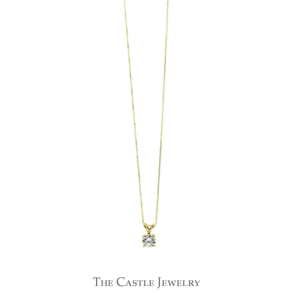 18 Inch Lab Grown 2ct Diamond Solitaire Necklace in 14k