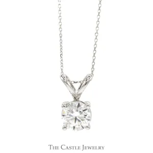 18 Inch Lab Grown 2ct Diamond Solitaire Necklace in 14k