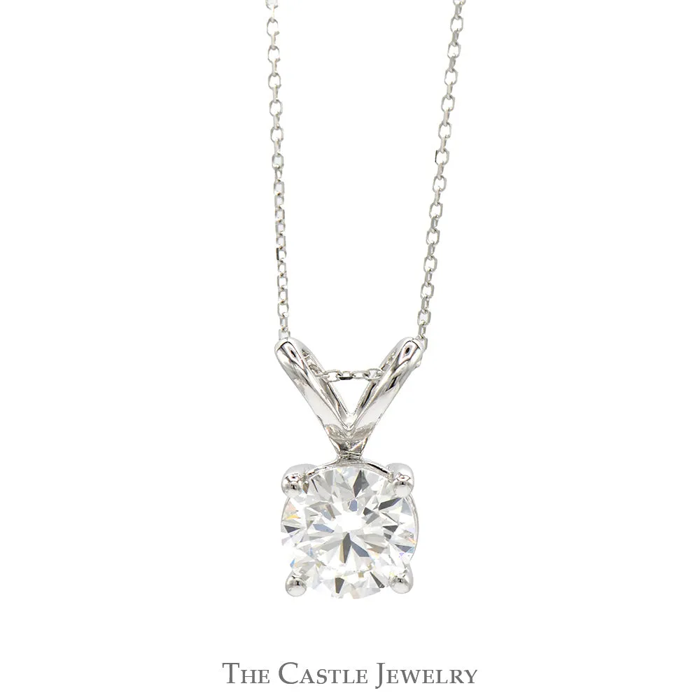 18 Inch Lab Grown 2ct Diamond Solitaire Necklace in 14k