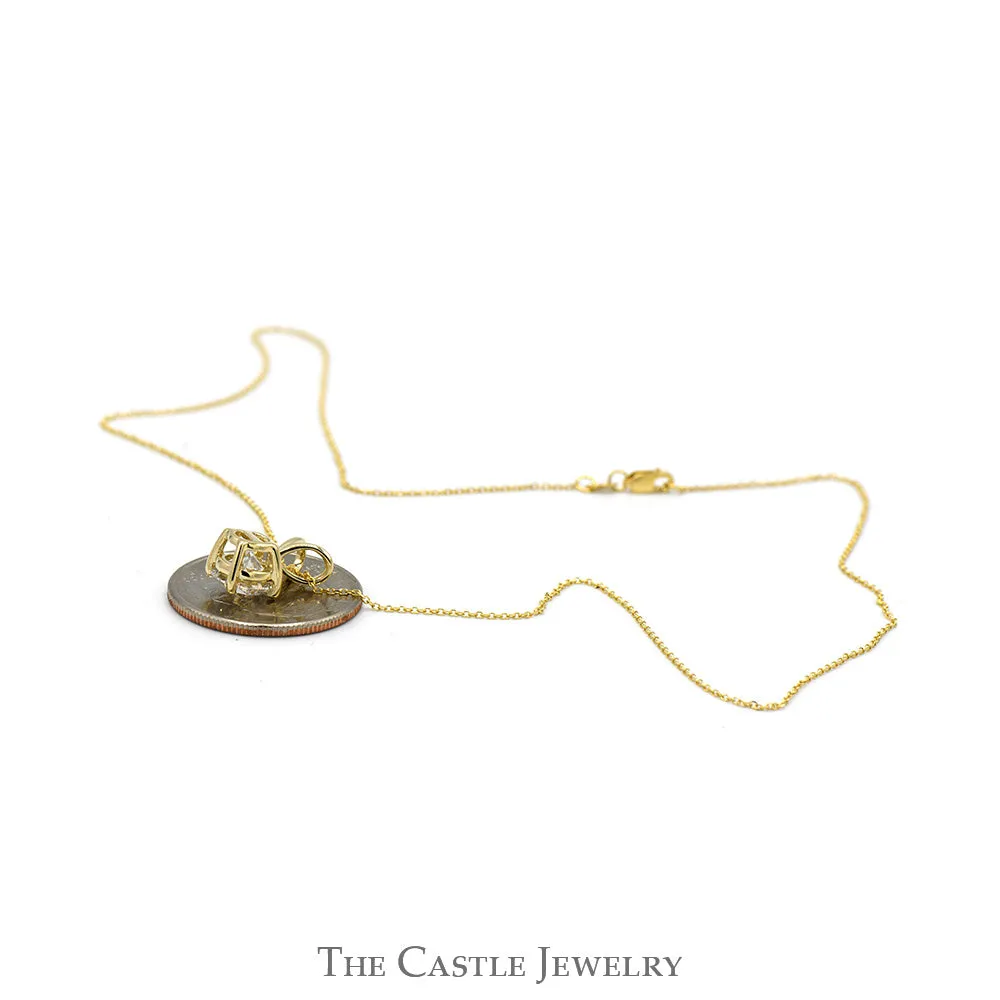18 Inch Lab Grown 2ct Diamond Solitaire Necklace in 14k