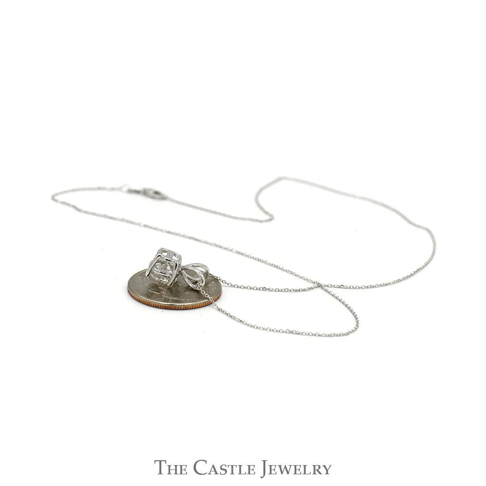 18 Inch Lab Grown 2ct Diamond Solitaire Necklace in 14k