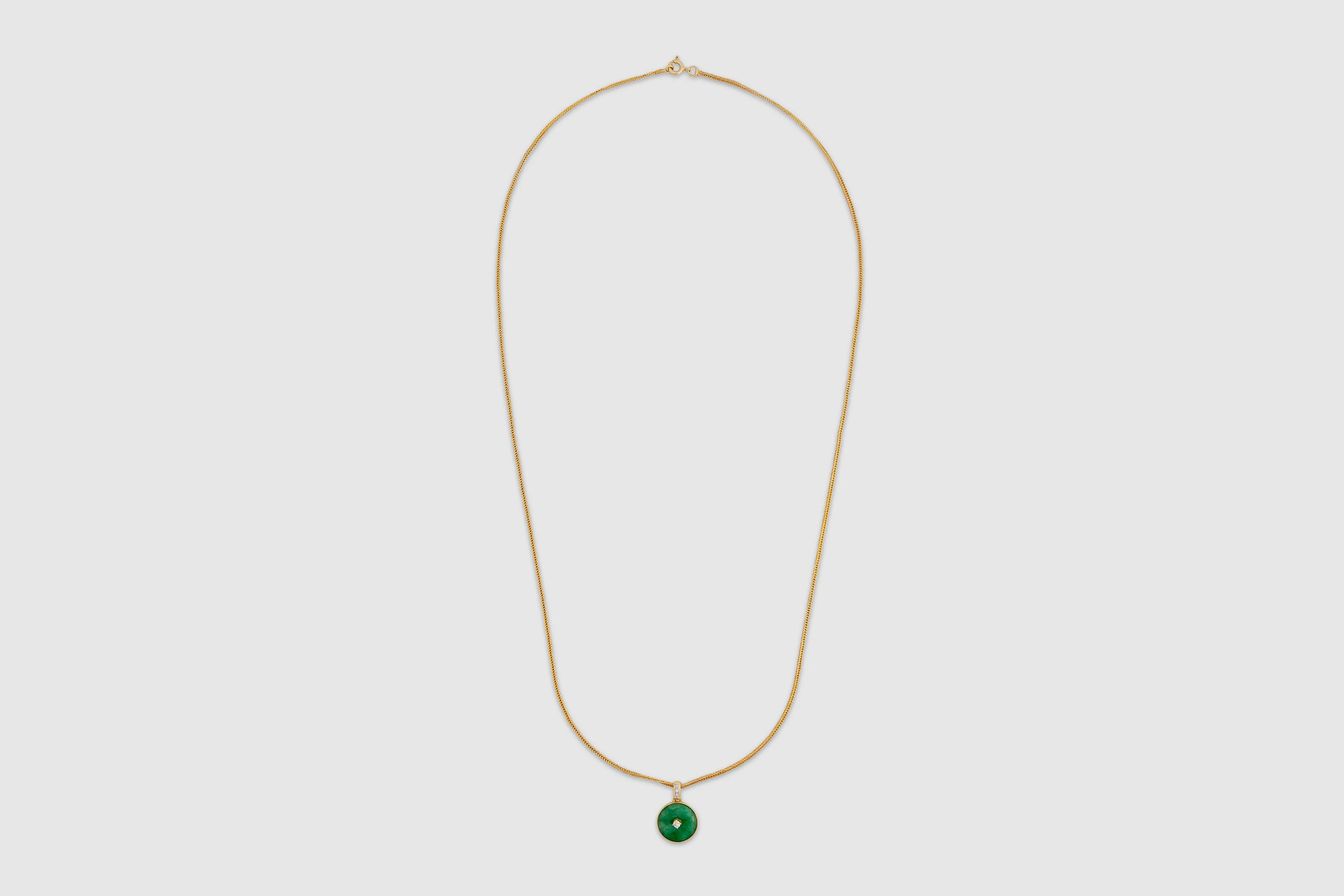 18k Gold & Jade Pendant Necklace