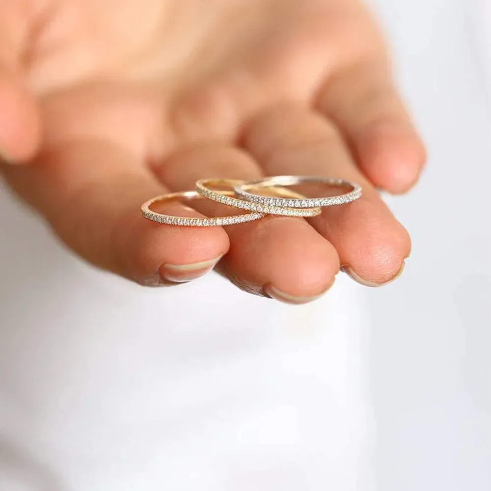 18K Gold Delicate Eternity Ring