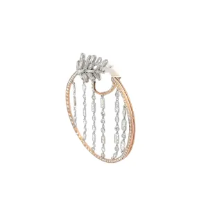 18K Rose and White Gold 2.85ct Round Pave Set in the Hoop/5.80ct Princess Cut, Marquise, Round, Assher, Pear, Baguette/2.50ct Baguette F/G VS2 Chandelier Hoops