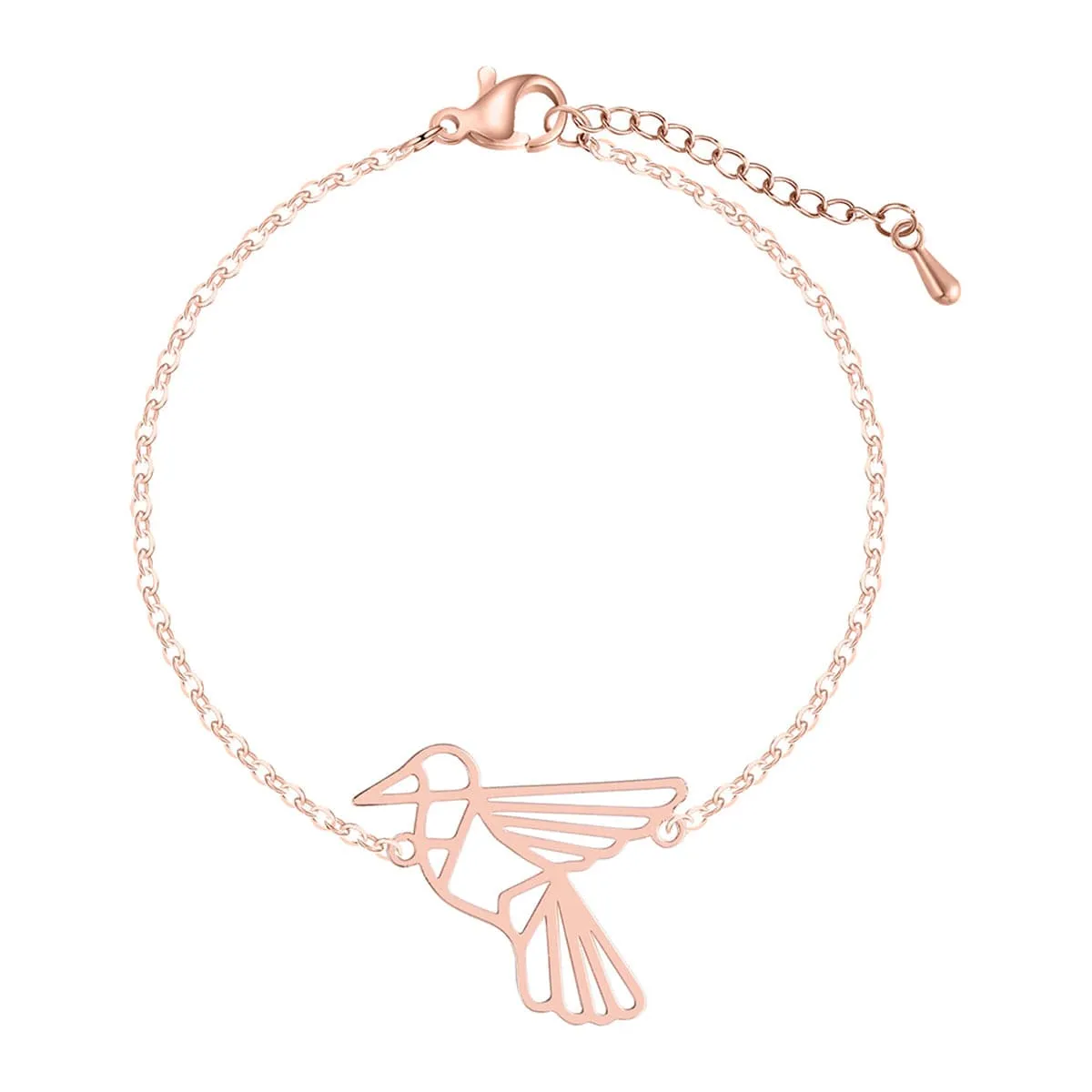 18K Rose Gold-Plated Open Bird Charm Bracelet