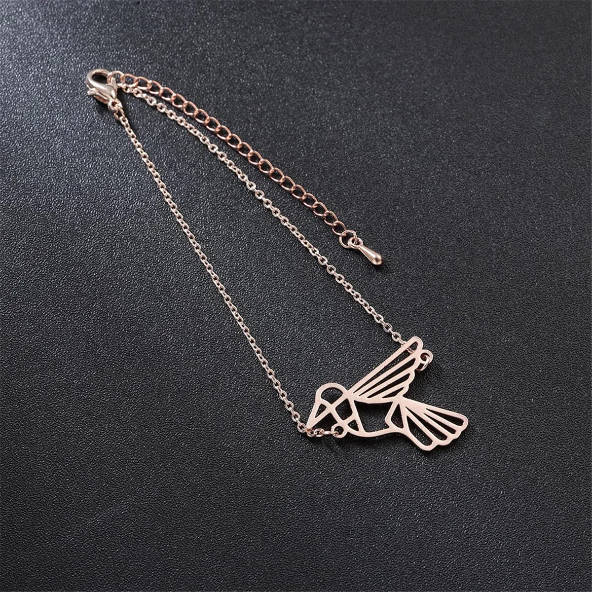 18K Rose Gold-Plated Open Bird Charm Bracelet