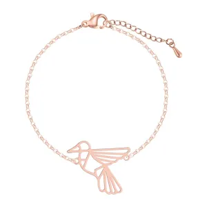 18K Rose Gold-Plated Open Bird Charm Bracelet