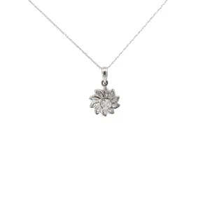 18k White Gold.58ct Baguette F SI1 Diamond and .42ct F SI1 Round Diamond Necklace