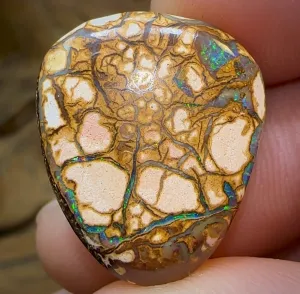 20.8cts - Yowah Nut. White Porcelain Tribal Pattern. Australian Opal
