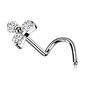 20G Titanium CZ Delicate Nose Screw Stud