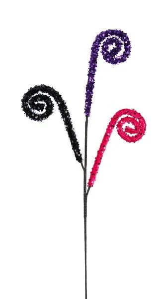 29"L Sequin Curl Spray: Purple, Black, Pink - XS1252AT