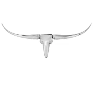 2" x 38" x 10" Buffed Long Horn Wall Bust