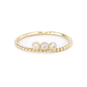 3 Stone Diamond Bezel Band