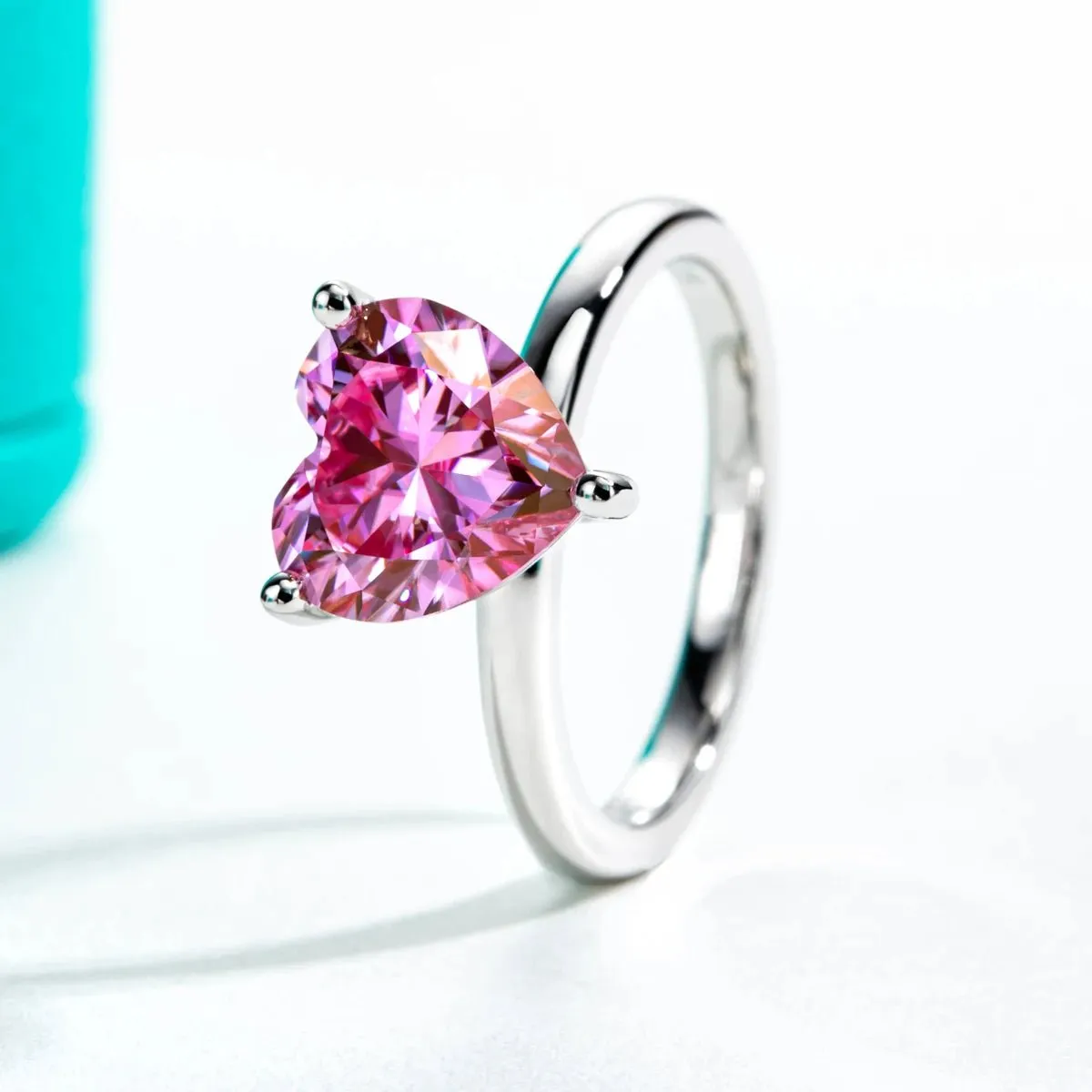 3.0 Ct Heart Cut Sakura Pink Diamond Engagement Ring