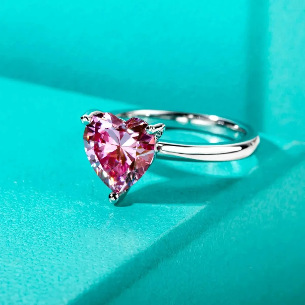3.0 Ct Heart Cut Sakura Pink Diamond Engagement Ring