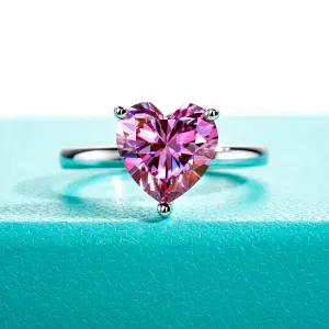 3.0 Ct Heart Cut Sakura Pink Diamond Engagement Ring