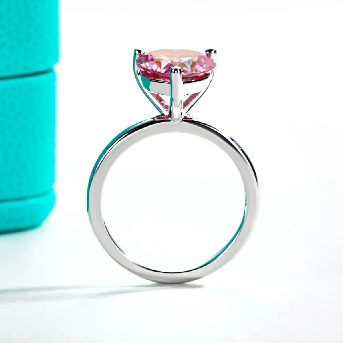 3.0 Ct Heart Cut Sakura Pink Diamond Engagement Ring