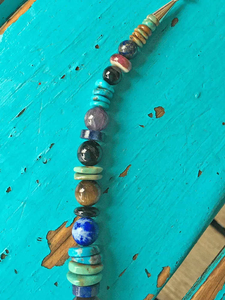30" Tommy   Rosie Singer Necklace with Turquoise 4-strand Addition
