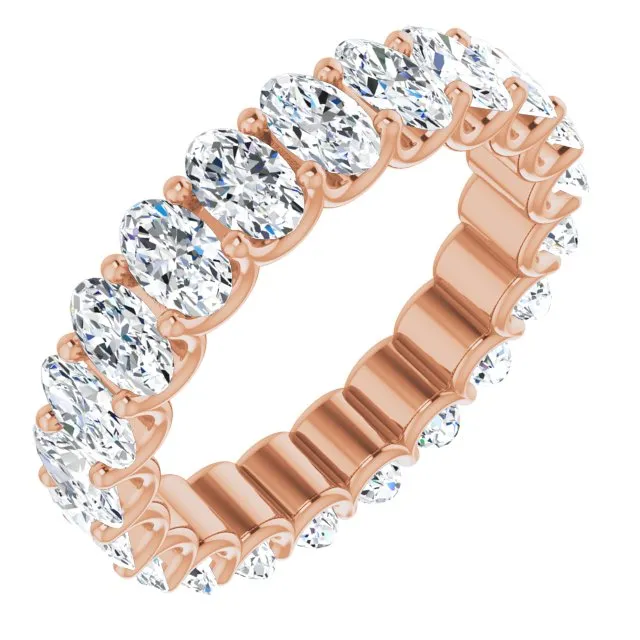 4.41 ct. Oval Diamond Eternity Band U Setting Ring