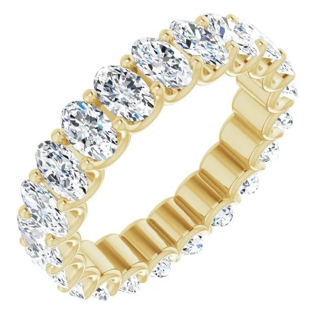 4.41 ct. Oval Diamond Eternity Band U Setting Ring