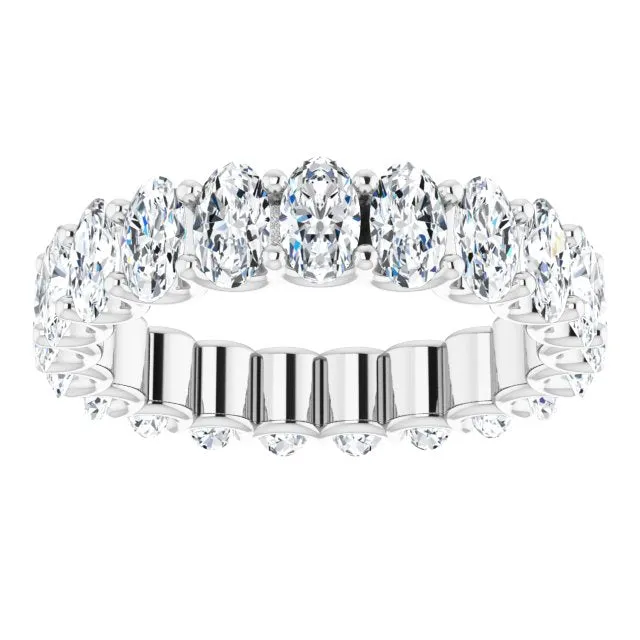 4.41 ct. Oval Diamond Eternity Band U Setting Ring