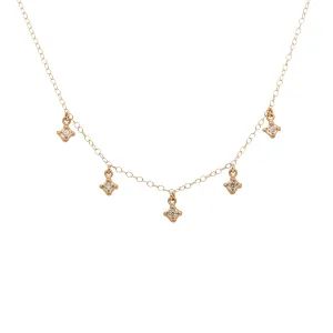 5 Diamond Bezel Drop Necklace