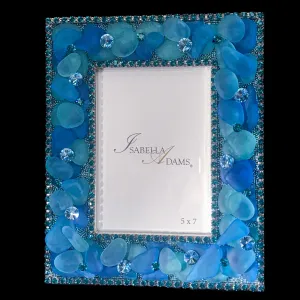 5 x 7 Aquamarine Sea Glass Picture Frame