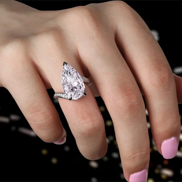 6.50 ct Pear-Cut Diamond Engagement Ring