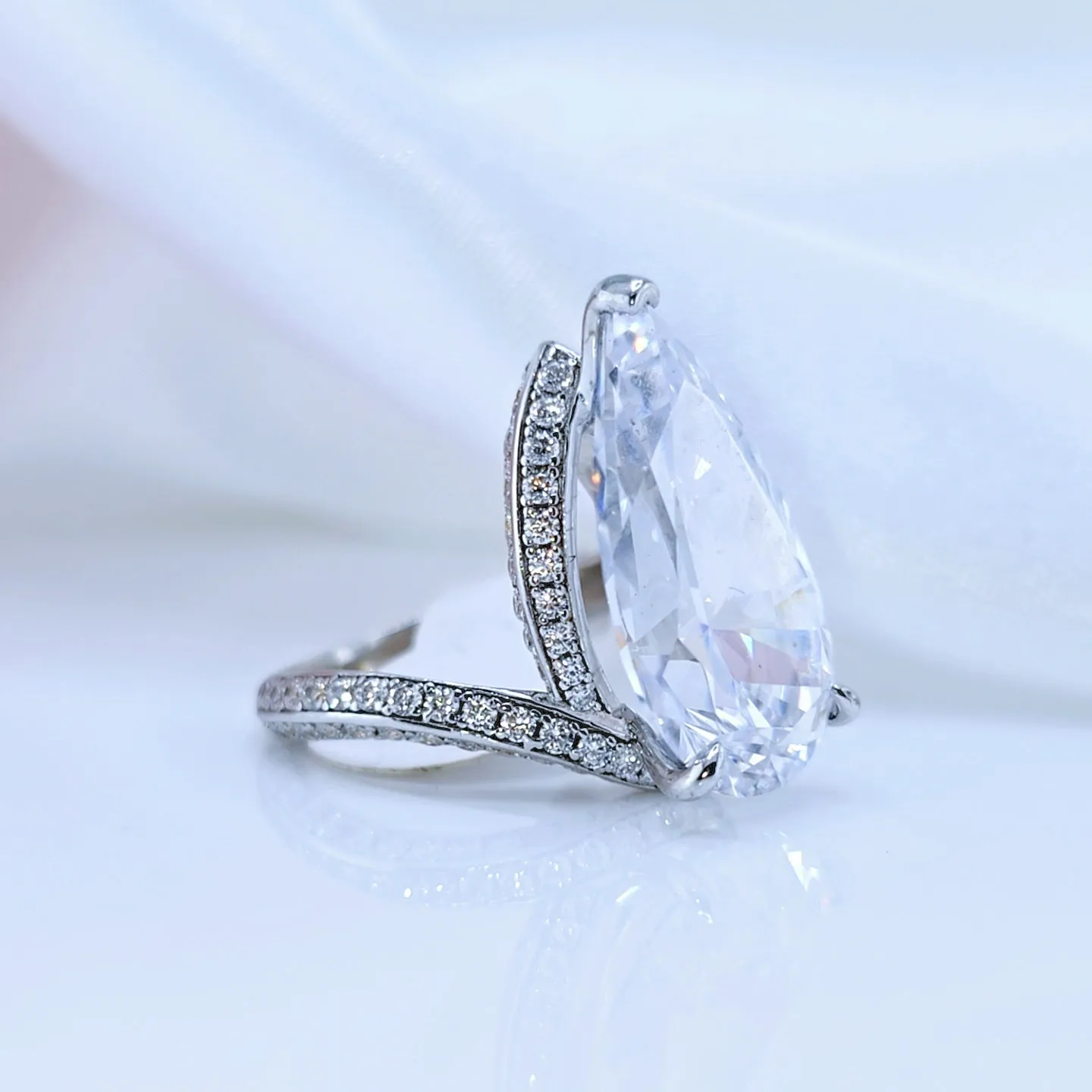 6.50 ct Pear-Cut Diamond Engagement Ring