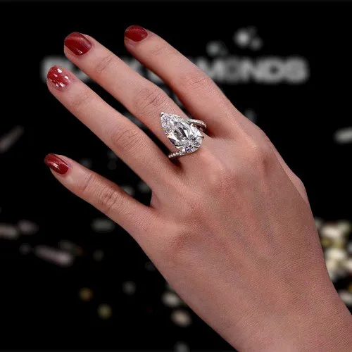 6.50 ct Pear-Cut Diamond Engagement Ring