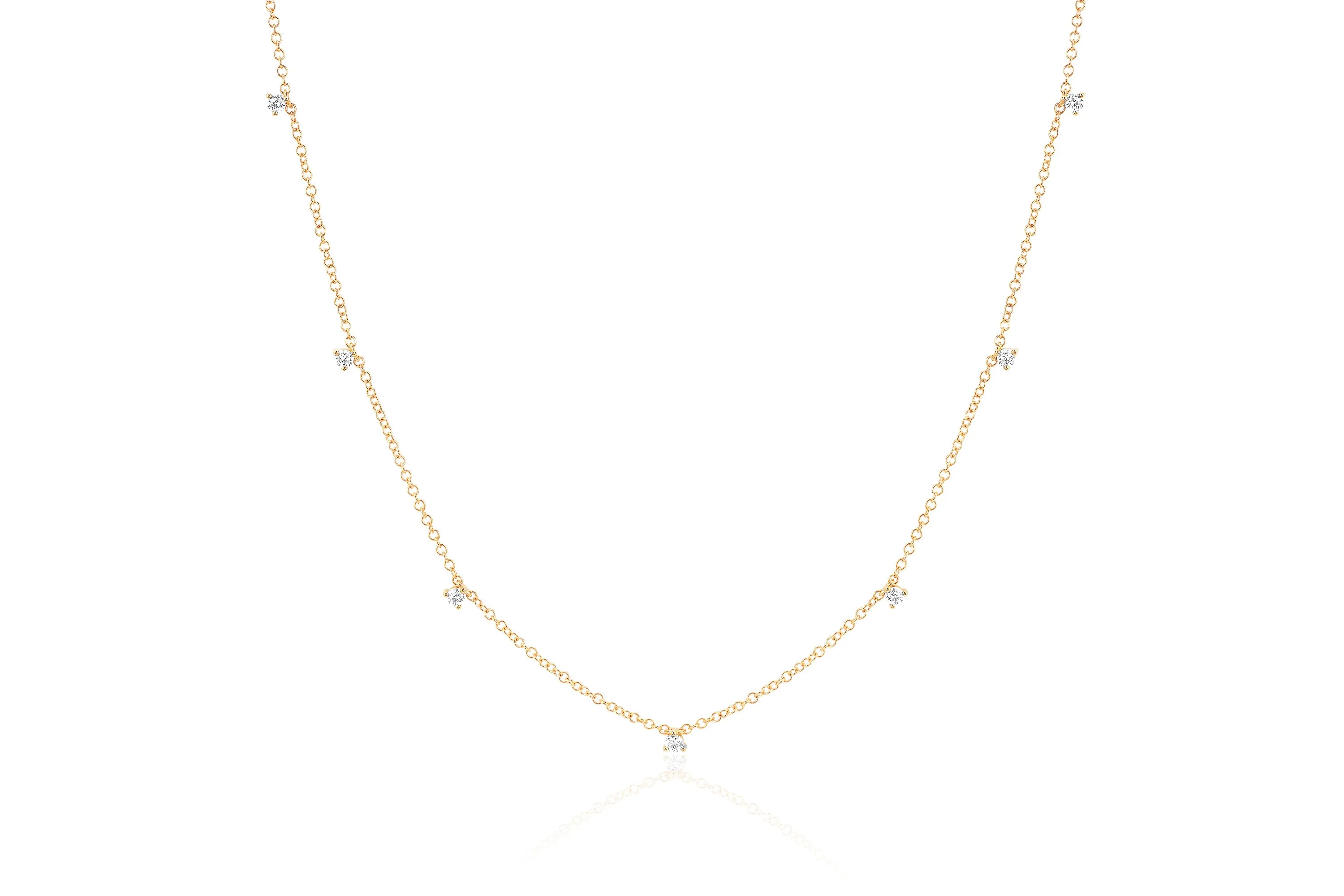 7 Prong Set Diamond Necklace