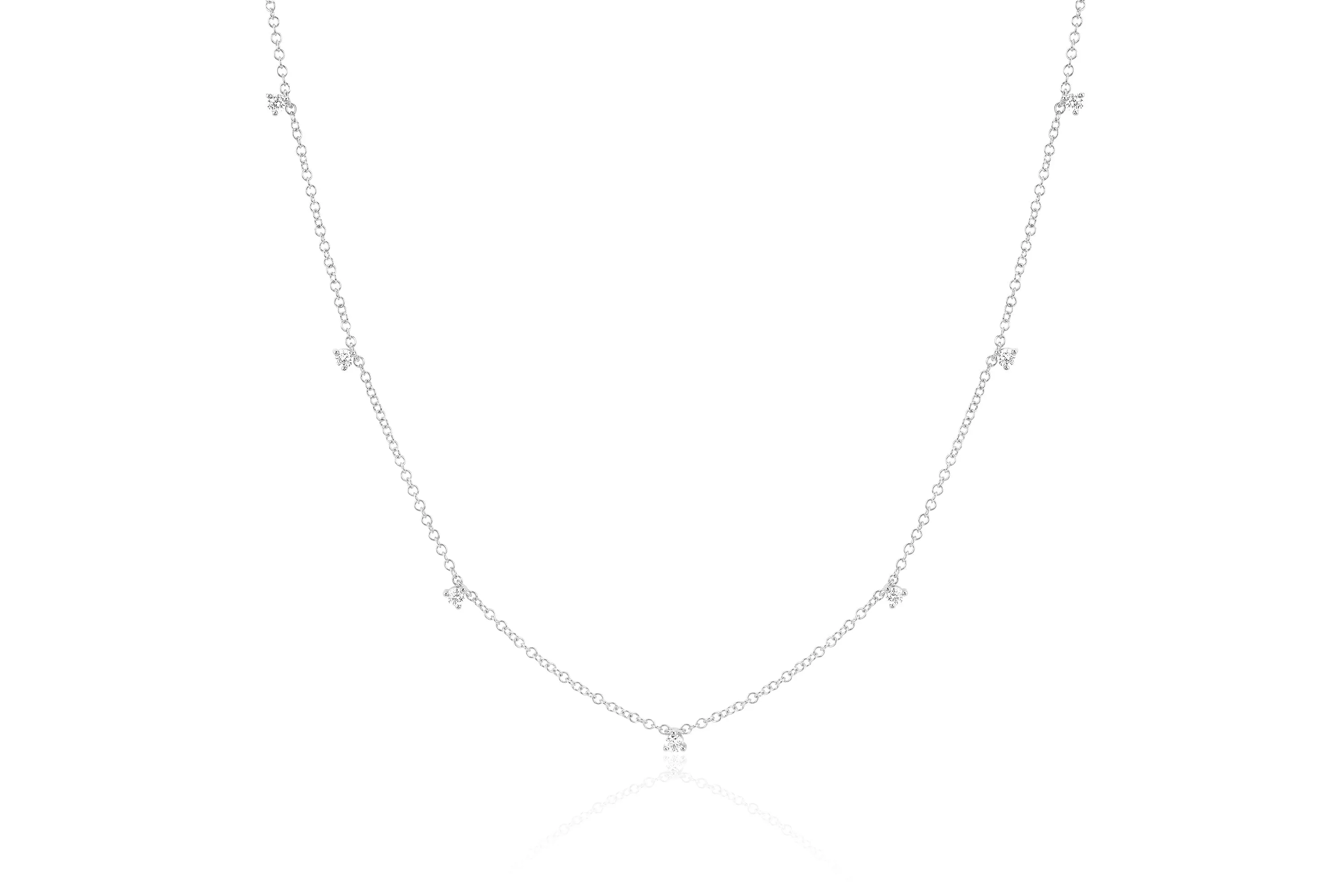 7 Prong Set Diamond Necklace