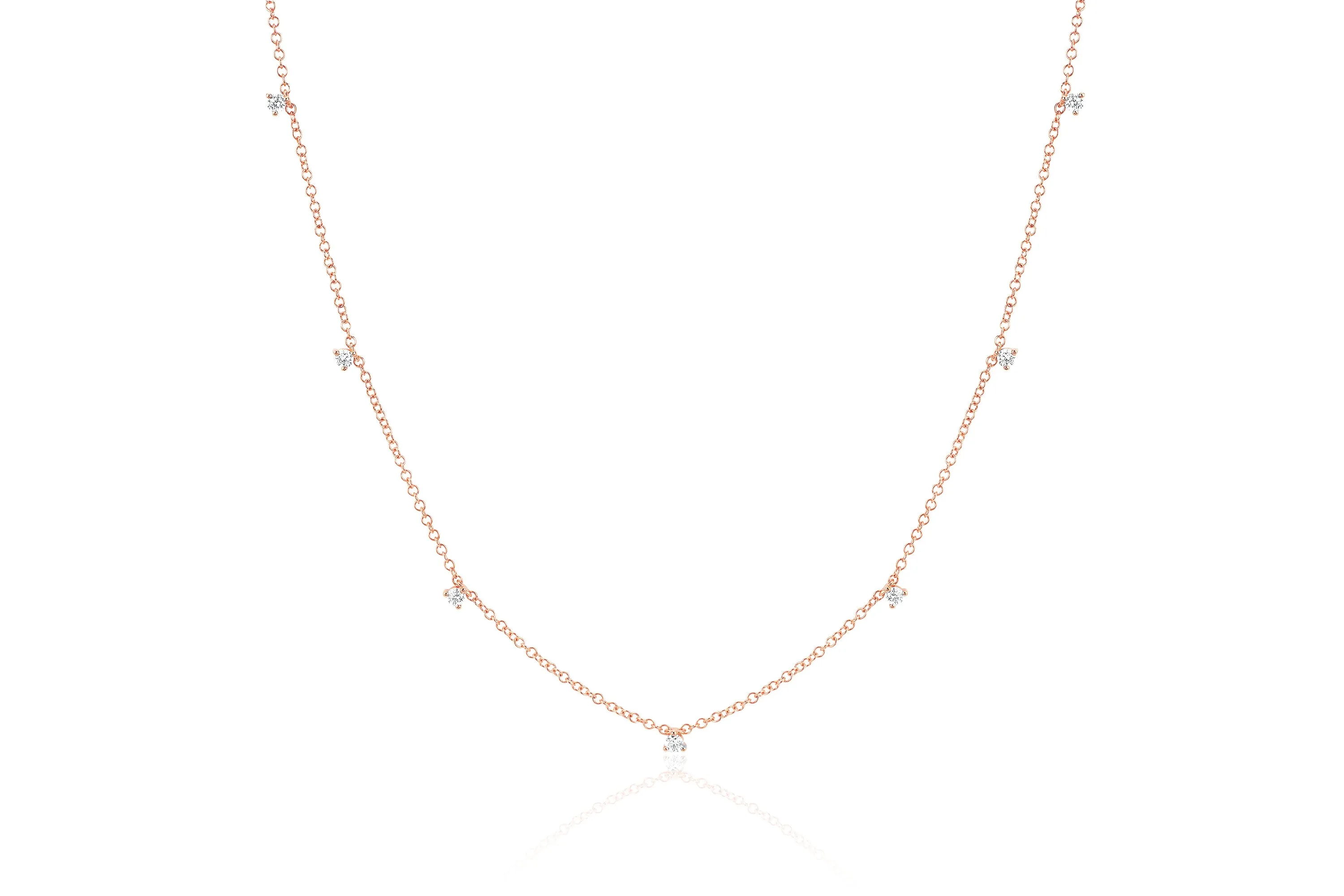 7 Prong Set Diamond Necklace