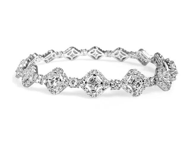 7.94ctw Asscher Cut Diamond Link Bracelet