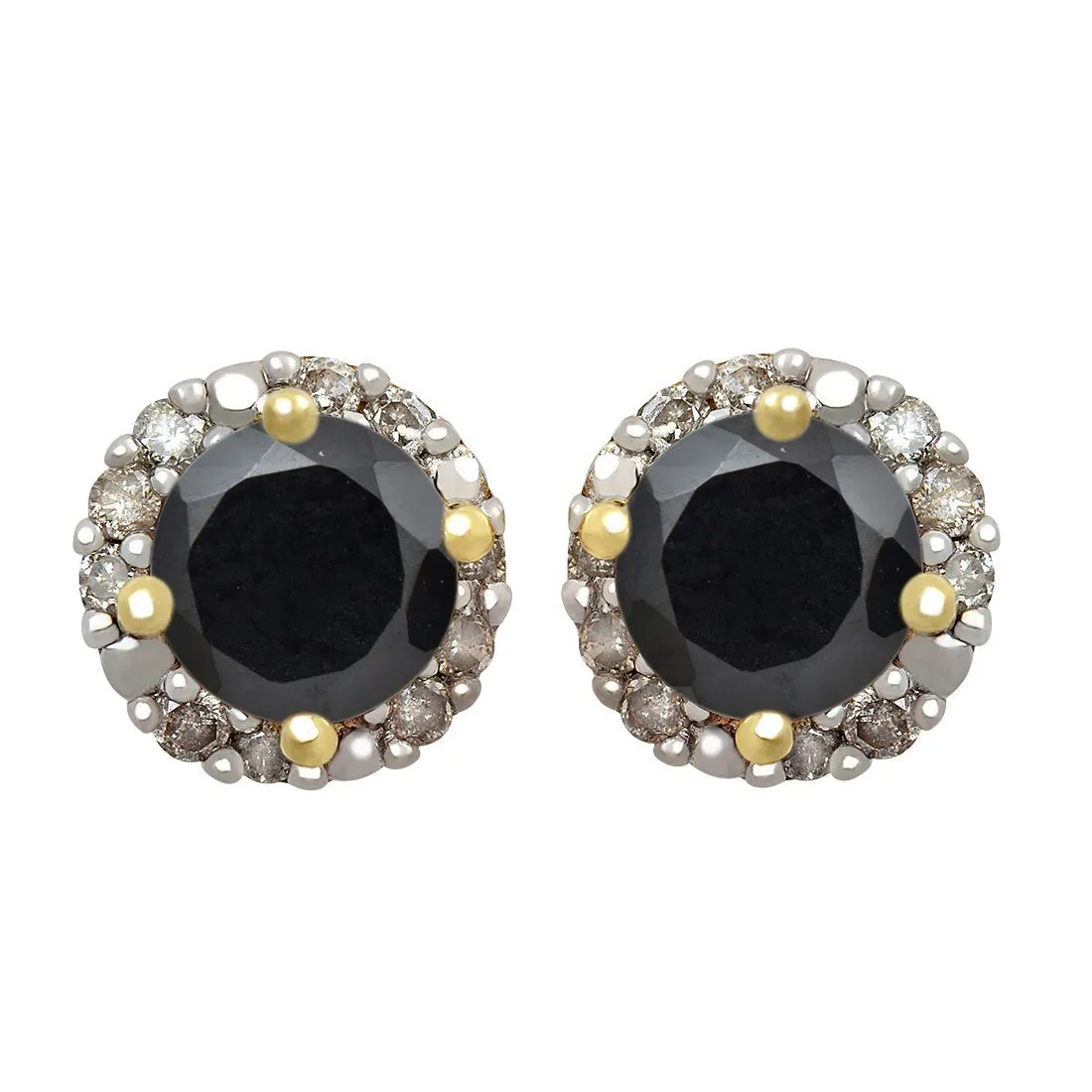 9ct Yellow Gold 0.10ct Diamond & Sapphire Earrings