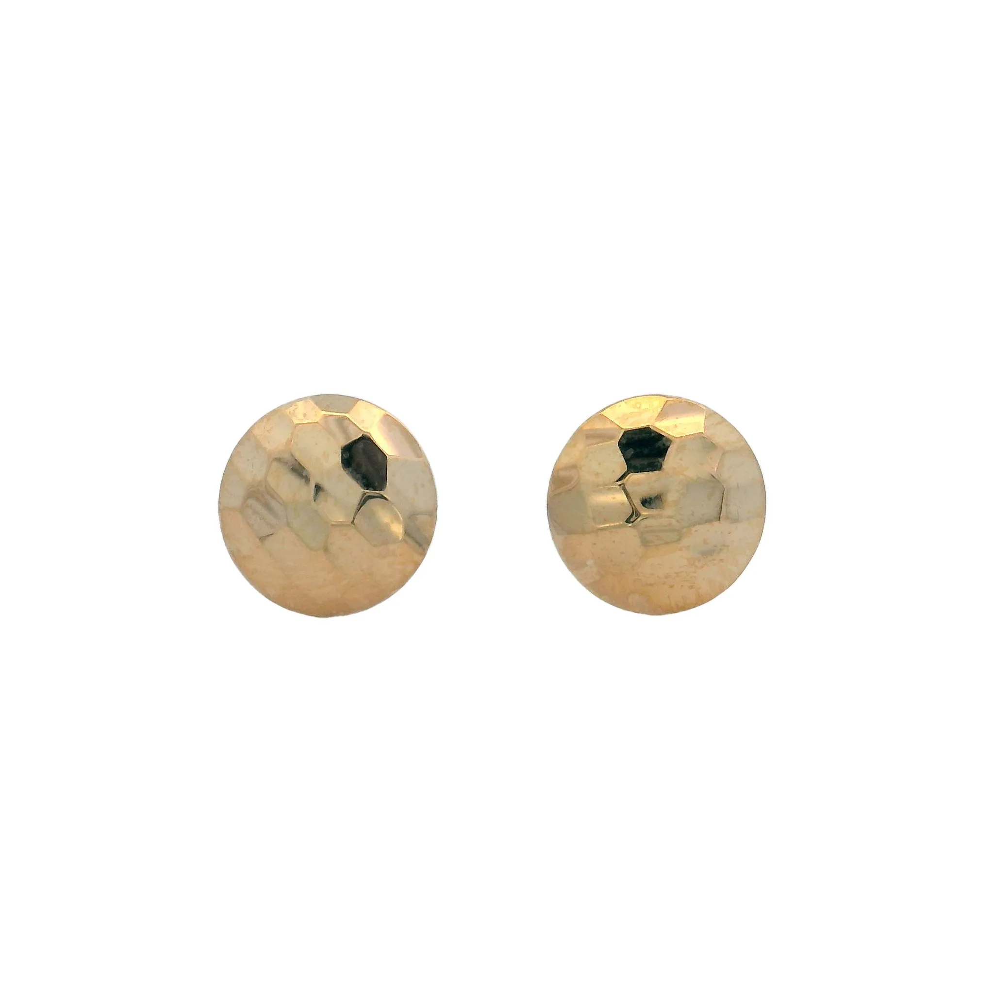 9ct Yellow Gold Pattern Disc Stud Earrings GEAR140
