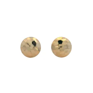 9ct Yellow Gold Pattern Disc Stud Earrings GEAR140