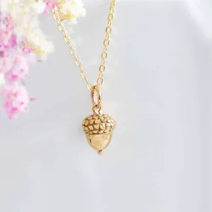 Acorn Charm- Dainty 14k Gold Filled Jewelry