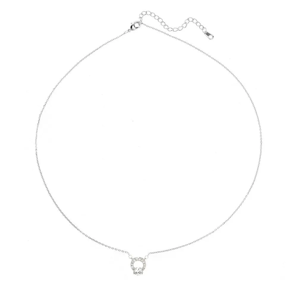 AGN0017 - Sparkling Silver Plated Necklace