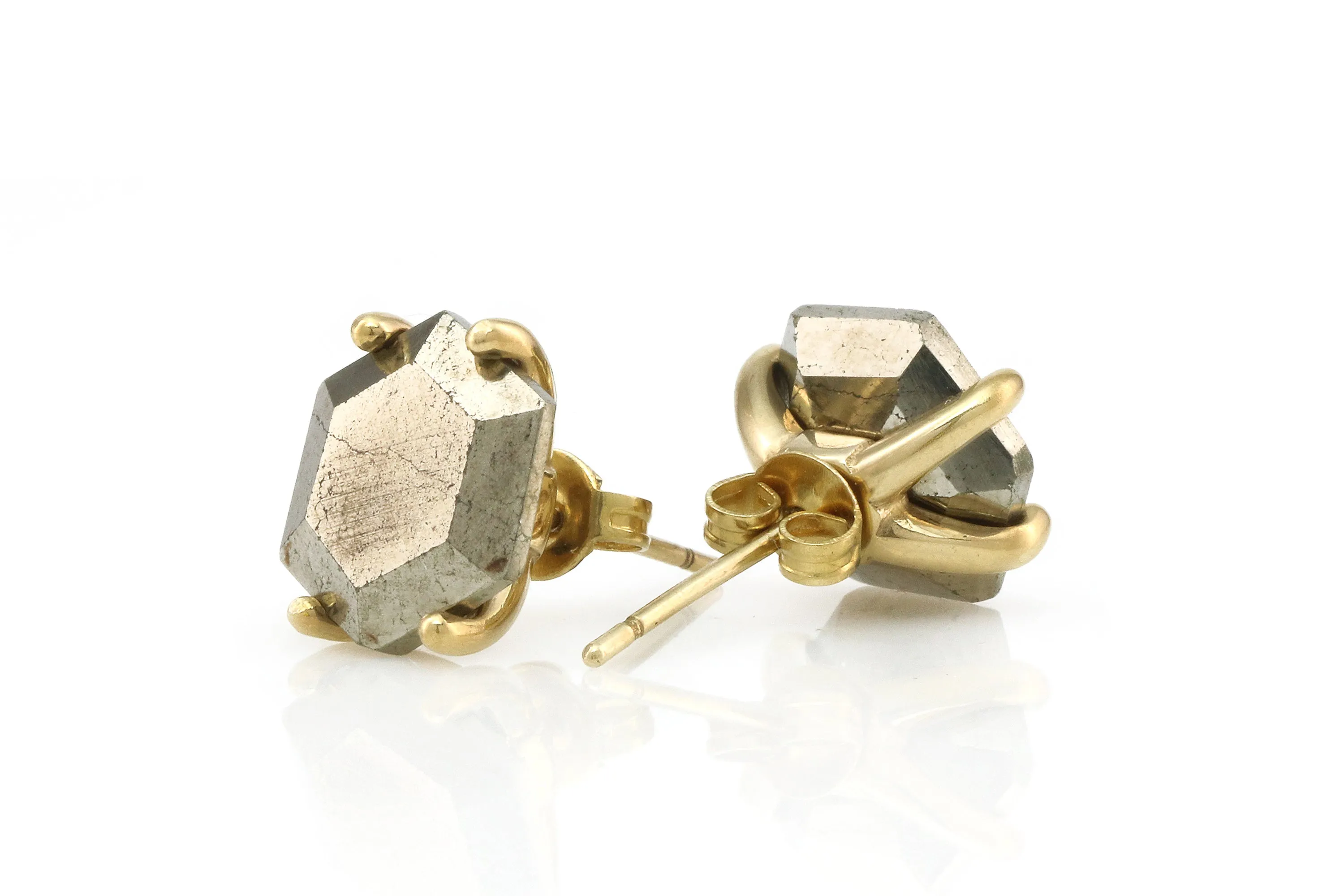 Alluring Iron Pyrite Gold Earrings