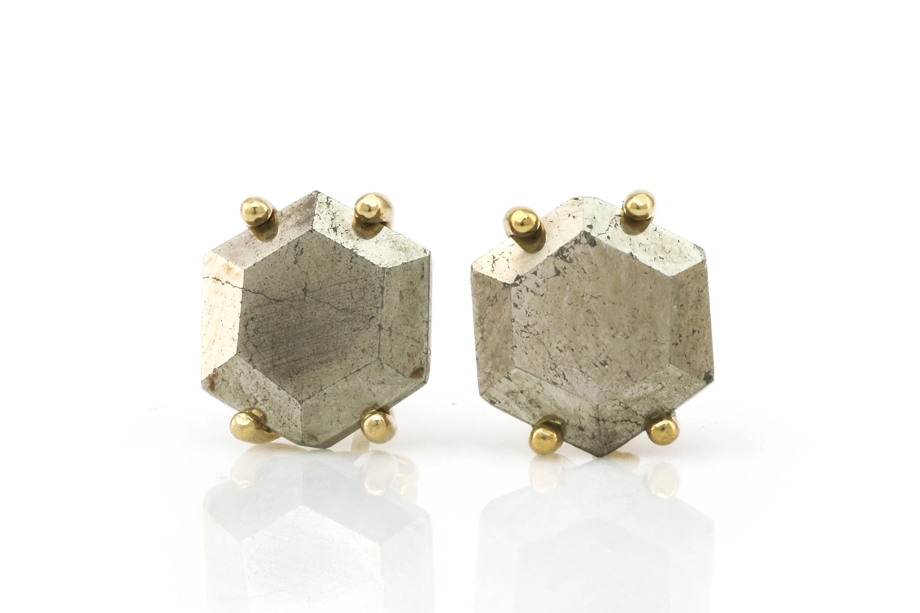 Alluring Iron Pyrite Gold Earrings