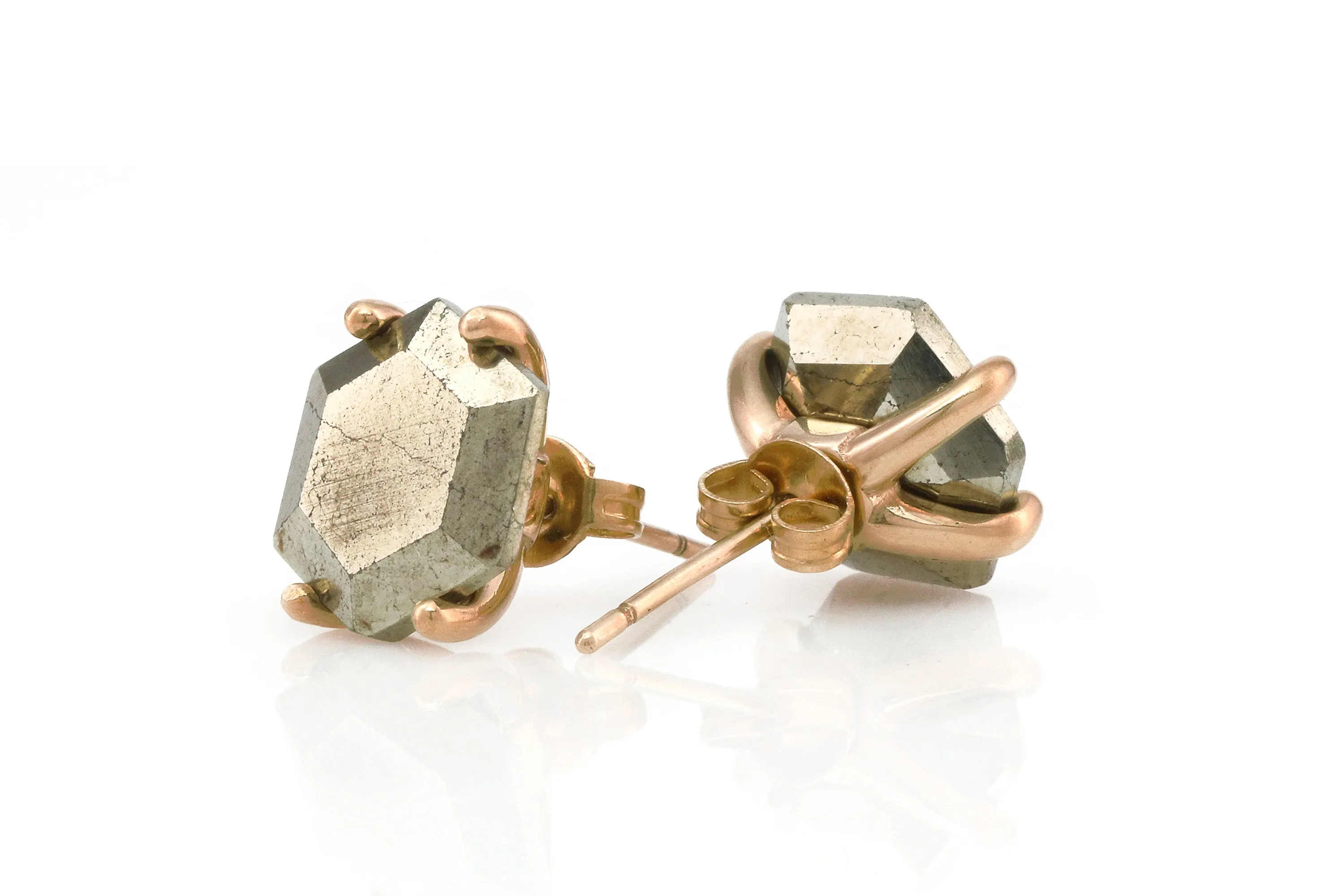Alluring Iron Pyrite Gold Earrings