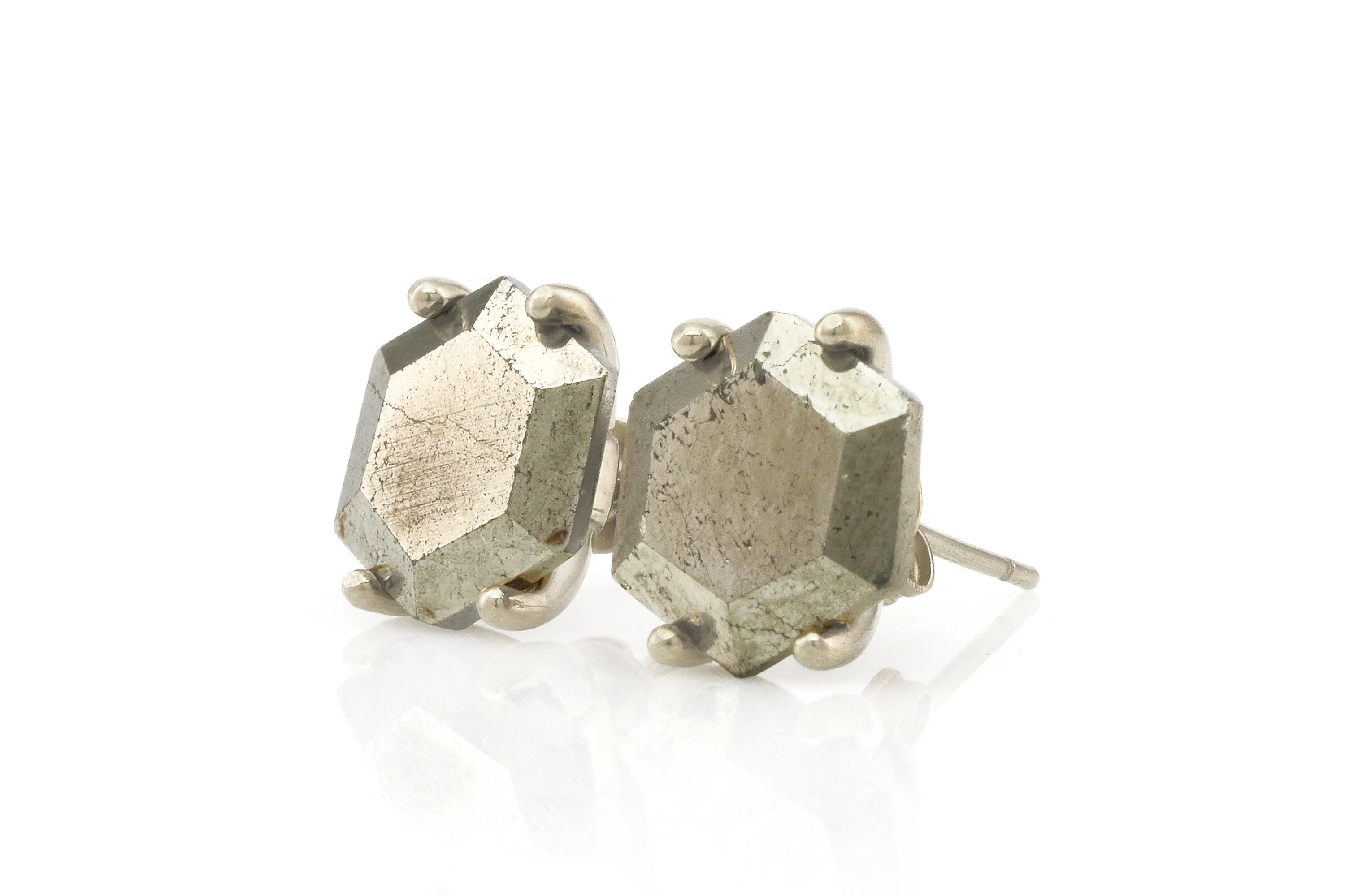 Alluring Iron Pyrite Gold Earrings